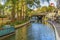 Tour Boats Sidewalks Tourists Reflection River Walk San Antonio Texas