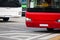 Tour buses closeup in summer