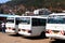 Tour buses in the Kigali, Rwanda bus station