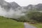 Tour de France route in the Pyrenees, France