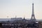 Tour Eiffel view from Paris\' roof - France