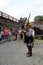 Tour guide demonstrating how to shoot a musket, Fort William Henry,New York,2015