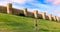 Tour tourism in Avila surrounding wall at sunset