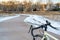 Touring bicycle on a bike trail in late fall