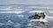 Touring bike on the frozen lake