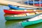 Touring canoes moored at Shadwell Basin