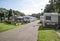 Touring caravans pitched on camping camp site