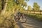 touring gravel bike on the Poudre River biking trail near Windsor, Colorado