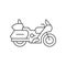 Touring motorcycle line outline icon