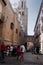 Tourism around the Gothic Cathedral of Toledo in Spain