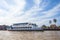 Tourism boat in the middle of Musi River, Palembang, Indonesia.