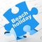 Tourism concept: Beach Holiday on puzzle background