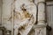 Tourism, Details of stone sculptures of the facade of the University of AlcalÃ¡ de Henares. Madrid, Spain.