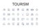 Tourism line icons collection. Travel Industry, Vacation Business, Hospitality Sector, Sightseeing Market, Excursion