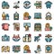 Tourism manager icons set vector flat