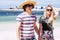 Tourism and tourist people enjoy summer holiday vacation after lockdown emergency concept - young beautiful millennial couple and