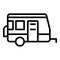 Tourism trailer icon, outline style