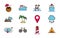 Tourism vacations travel related icons set