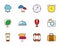 Tourism vacations travel related icons set