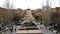 Tourism in Yerevan, exciting aerial view of park near Cascade stairway.