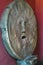 Tourist attraction carved stone human mask Bocca della Verita or pagan God