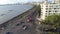 Tourist attraction Queen\\\'s Necklace Marine drive traffic with cars. 4K