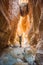 Tourist in Avakas canyon, Cyprus