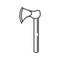 Tourist axe icon.Tourist and hiking equipment.A tool for cutting down trees.Vector illustration