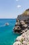 Tourist boat approaching Spinalonga Island