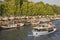 Tourist Boat and Barges on the River Seine