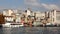 Tourist boat departs from the Karakoy pier near Galata Bridge in Istanbul