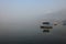 A tourist boat floats on the Fewa lake