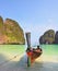 The tourist boat with flower wreath