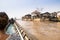 Tourist on a boat on Inle Lake, Myanmar