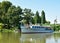 Tourist boat on the river Tisza at Szarvas city