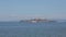 Tourist boat sails near the island of Alcatraz