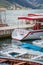 Tourist boat on the shore in Perast town