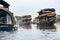 Tourist boats in backwaters of Alappuzha Alleppey