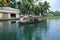 Tourist boats in backwaters of Alappuzha Alleppey