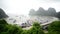 Tourist Boats Dock at Island Bay - Ha Long Bay Vietnam