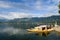 Tourist boats docking on the Dal Lake in Srinagar, India