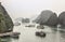 Tourist boats at Halong bay