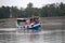 Tourist boats starting their sightseeing trips in Sundarbans, India