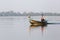 Tourist Boats Taungthaman Lake near Amarapura in Myanmar by the U Bein Bridge