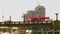 Tourist bus crossing the Lambeth Bridge, tracking shot