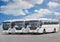 tourist buses on parking