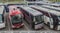 Tourist Buses in the parking in the city center