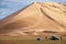 Tourist camp near barkhan in Mongolia sandy dune desert Mongol