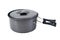 Tourist camping saucepan with folding handles