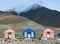 Tourist camps at Pangong Lake, India